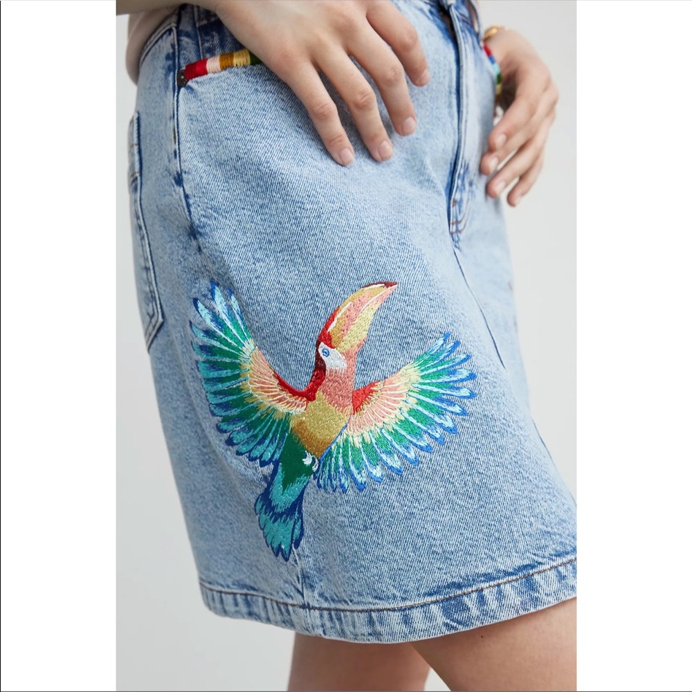 Farm Rio Denim Mini Skirt